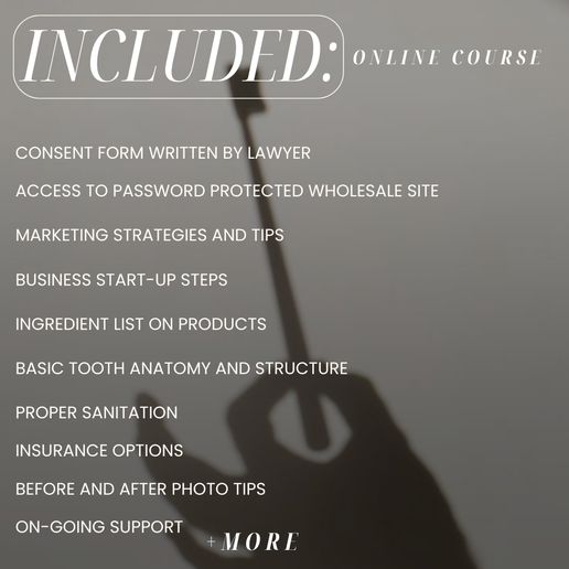 Online Professional Teeth Whitening Course + Certification **$1,400**